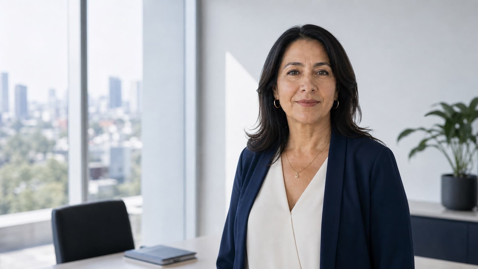 Latina people leader in a contemporary Mexico City office